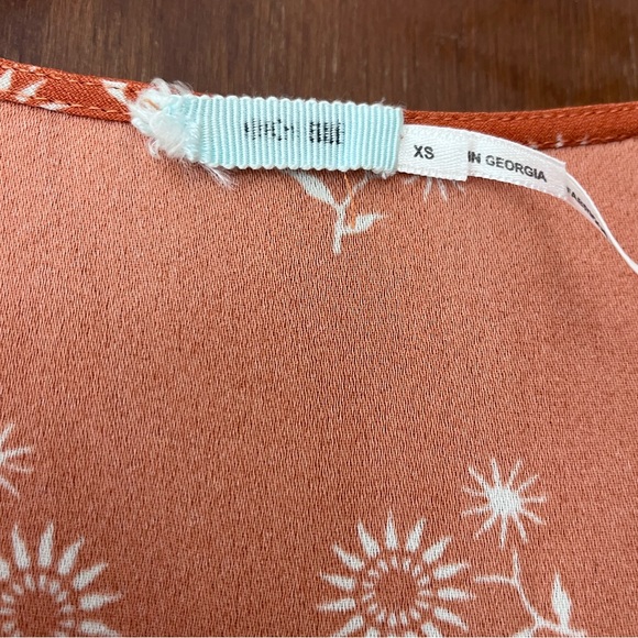 Cute orange sunflower button down sundress XS - Picture 3 of 5